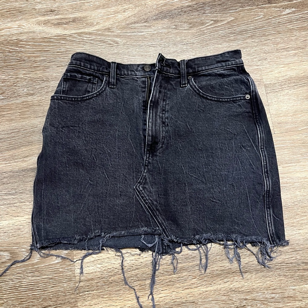 Abercrombie & Fitch Black Distressed Mini Skirt